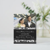 Elopement Aankondiging Foto Briefkaarten Zwart Wit (Staand voorkant)