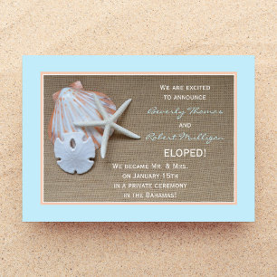 Elopement Aankondigingen - Strand Thema