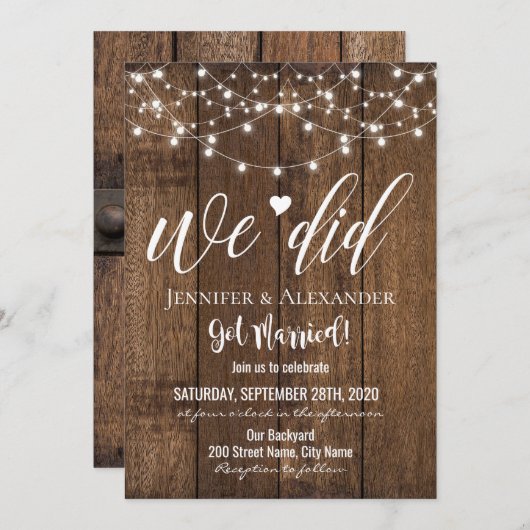 Elopement bruiloft (Voorkant / Achterkant)