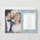 Elopement Dusty Blue Photo Mariage Faire-part (Devant)