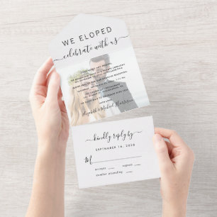 Elopement Foto Huwelijksreceptie All In One Uitnodiging