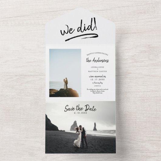 Elopement Mariage Faire-part avec Enregistrer la d (À l'intérieur)