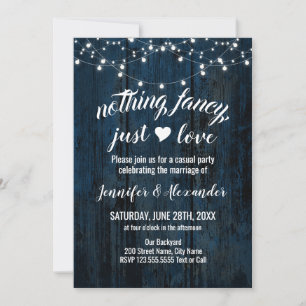 Elopement Mariage Marine Blue Wood invitation