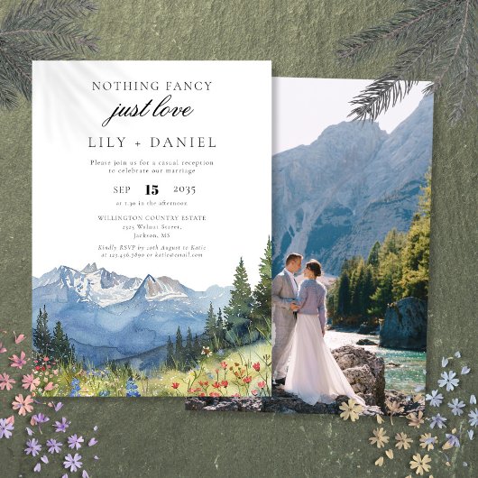 Elopement Mountain bruiloft receptie foto Kaart