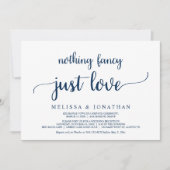 Elopement, niets Fancy gewoon liefde, Navy Blue Kaart (Voorkant)