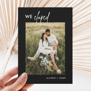 Elopement Reception Black We Eloped Announding Kaart