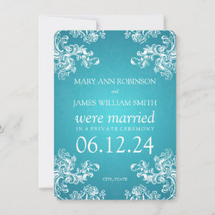 Elopement Swirls 2 Turquoise Aankondiging