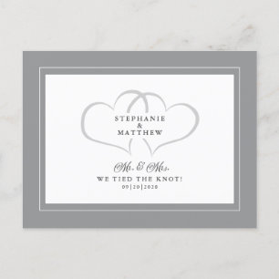 Elopement We Tied The Knot Mijnheer en Mevrouw Gra Uitnodiging Briefkaart