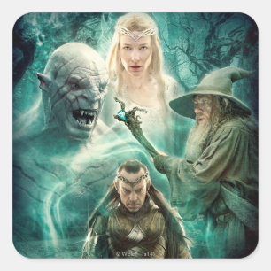 ELROND™, Azog, Galadriel en Gandalf Graphic Vierkante Sticker