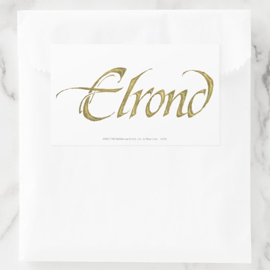 ELROND™-naam getextureerd Rechthoekige Sticker (Tas)