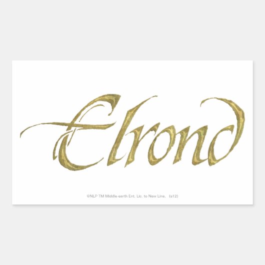 ELROND™-naam getextureerd Rechthoekige Sticker (Voorkant)