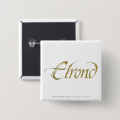 ELROND™-naam getextureerd Vierkante Button 5,1 Cm (Voorkant /achterkant)