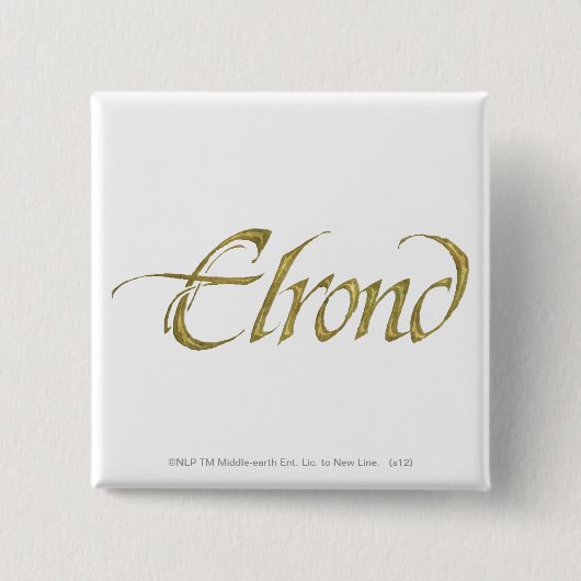 ELROND™-naam getextureerd Vierkante Button 5,1 Cm (Voorkant)