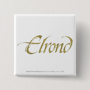 ELROND™-naam getextureerd Vierkante Button 5,1 Cm