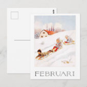 Elsa Beskow februari Briefkaart (Voorkant / Achterkant)