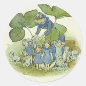  Elsa Beskow Flower Fairy Ronde Sticker (Voorkant)