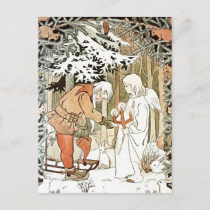 Elsa Beskow Kerstengel Winterscène Briefkaart