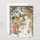 Elsa Beskow Kerstengel Winterscène Briefkaart (Voorkant / Achterkant)