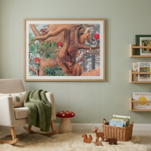 Elsa Beskow Kinderen van het Woud Verpleegster Kun Poster