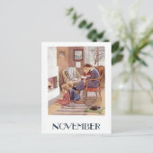 Elsa Beskow November Briefkaart (Staand voorkant)