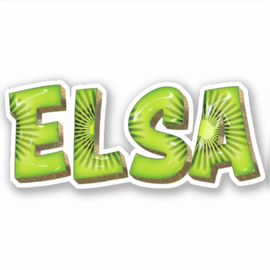 Elsa Nom Kiwi Design Autocollant Sticker (Devant)