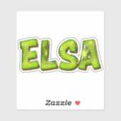 Elsa Nom Kiwi Design Autocollant Sticker (Feuille)