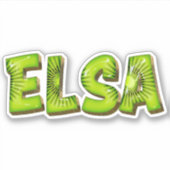 Elsa Nom Kiwi Design Autocollants (Devant)