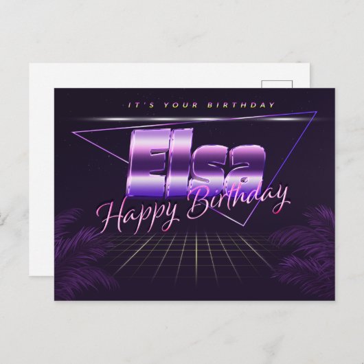 Elsa Nom Prénom Date de naissance de la carte post (Devant / Derrière)