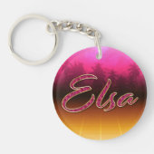 Elsa Prénom Golden pink Porte-clés (Devant)