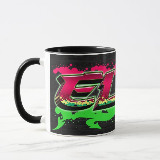 Elsa prénom Graffiti red Green Tasse (Gauche)