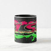 Elsa prénom nom Graffiti rouge vert tasse (Centre)