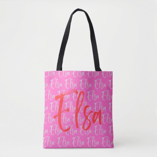 Elsa Repeating Name Pattern Draagtas (Voorkant)