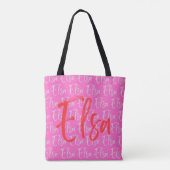 Elsa Repeating Name Pattern Draagtas (Achterkant)