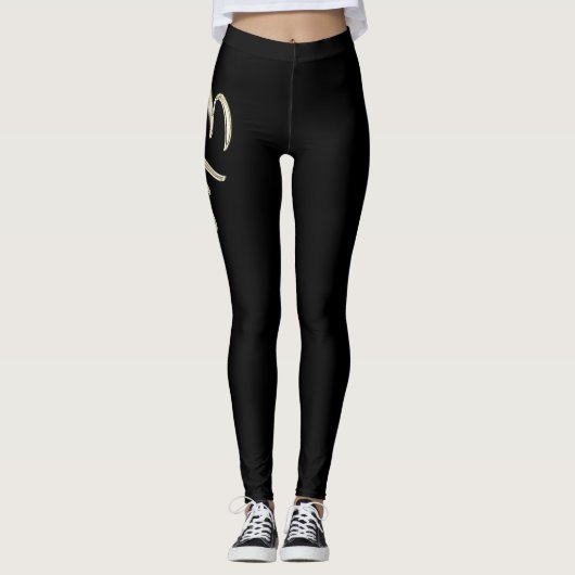 Elsa white gold Handwriting Hose Leggings (Voorkant)