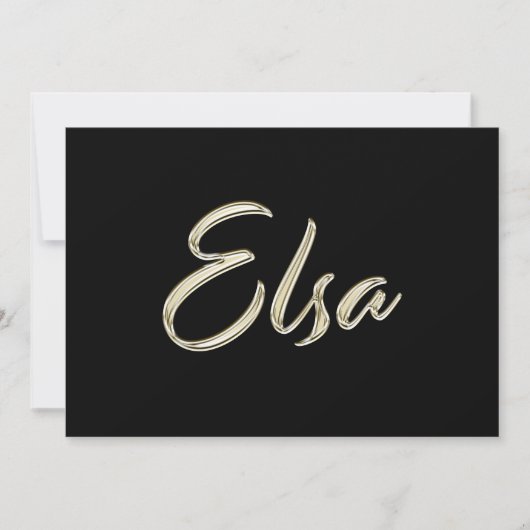 Elsa white gold Handwriting Karte Kaart (Voorkant)