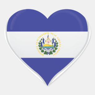 Elsalvador amour drapeau orgueil autocollant coeur