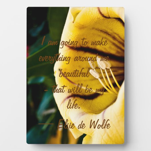 Elsie de Wolfe Quote Plaque Fotoplaat (voorkant)