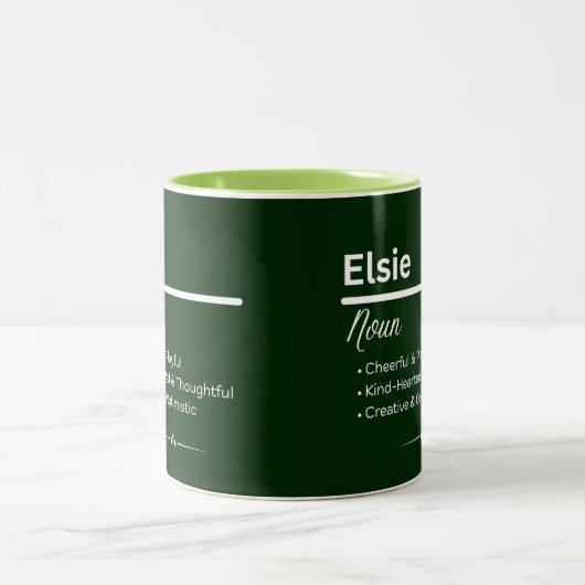 Elsie Personalized Girl Name Meaning Coffee Mug (Centre)