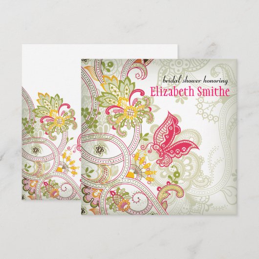 Elusive Butterfly Bridal Shower Kaart (Voorkant / Achterkant)