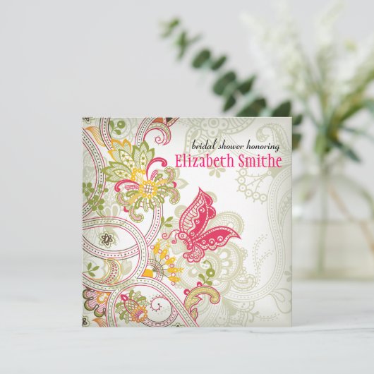 Elusive Butterfly Bridal Shower Kaart (Staand voorkant)