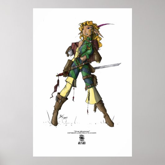Elven Adventuress (kleur) Poster (Voorkant)