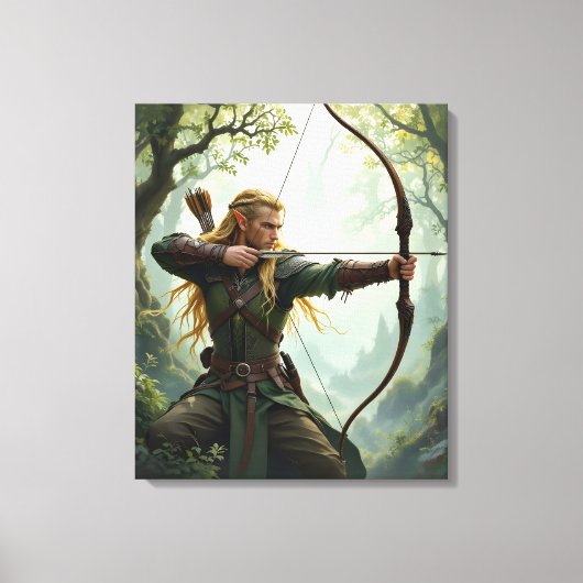 Elven Archer van het Woodland Realm Canvas Afdruk (Voorkant)