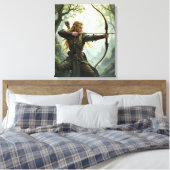 Elven Archer van het Woodland Realm Canvas Afdruk (Insitu (Slaapkamer))