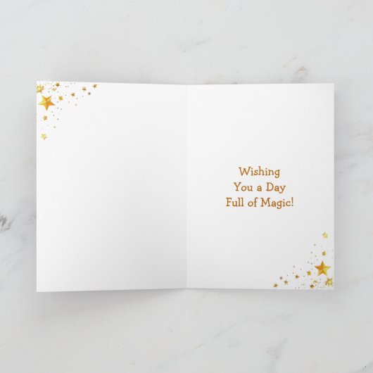 Elven Fairy with Ukulele | Personalized Birthday Kaart (Binnen)