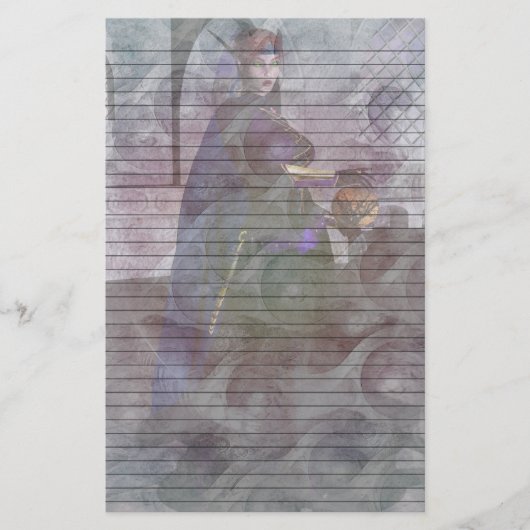 Elven Fantasy Stationery met optionele lijnen Briefpapier (Voorkant)
