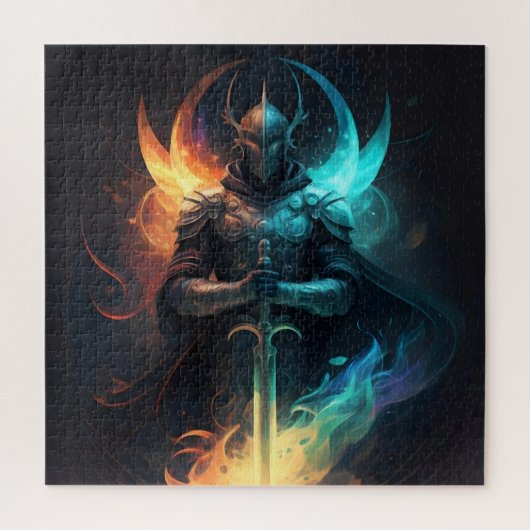 Elven Magic: Ridder met Betoverd Zwaard Legpuzzel (Verticaal)