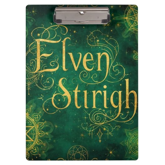 Elven Stirigh – Sigils in Green Klembord (Voorkant)