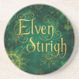 Elven Stirigh – Sigils in Green Zandsteen Onderzetter