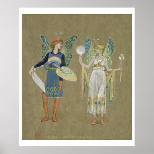 Elves and Fairy Painters uit 'The Snowman' 1899 Poster