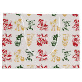 Elves Candy Cane Stockings kerstboompatroon Groot Cadeauzakje (Achterkant)